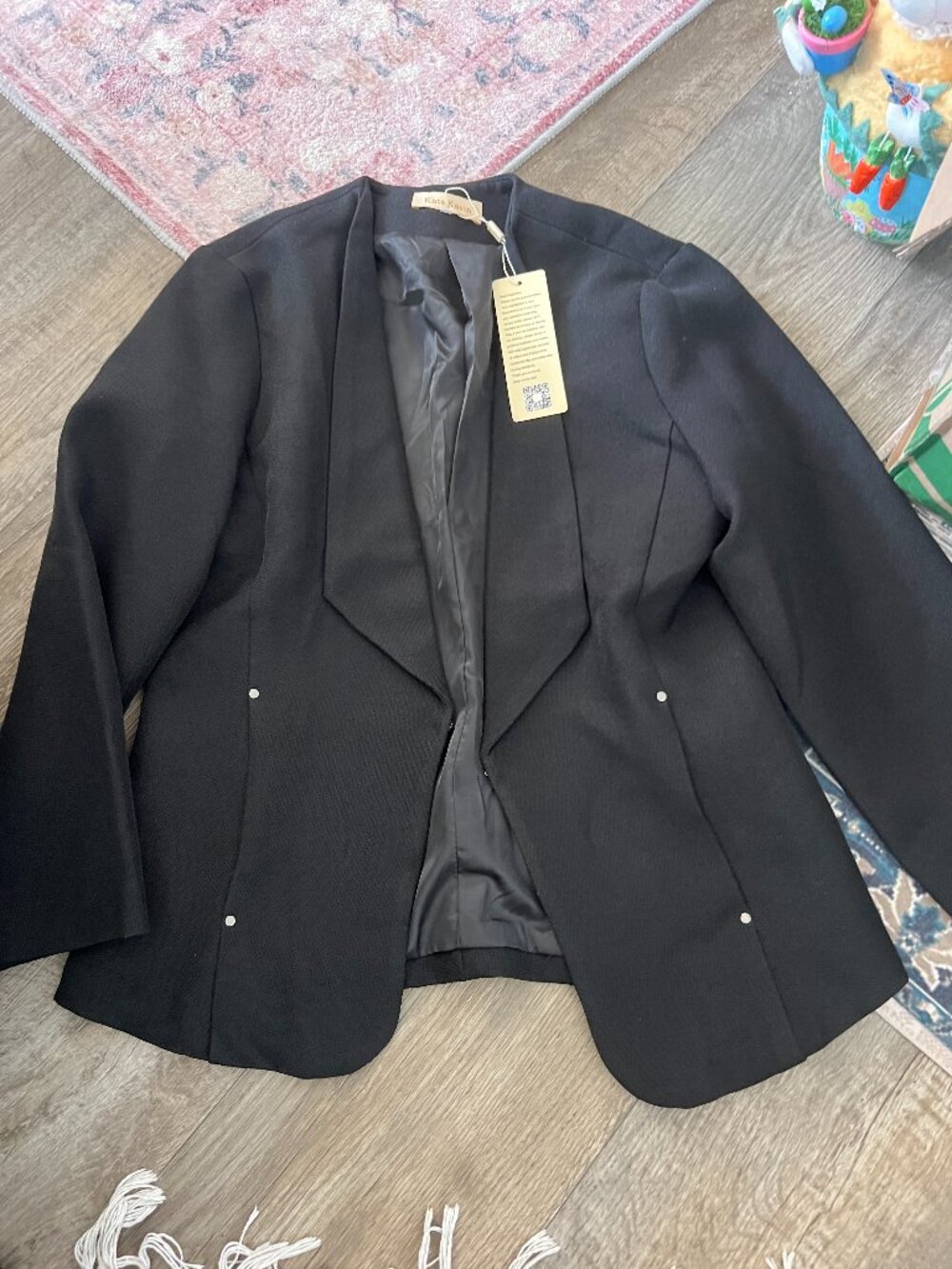 NWT Kate Kasin medium‎ black blazer